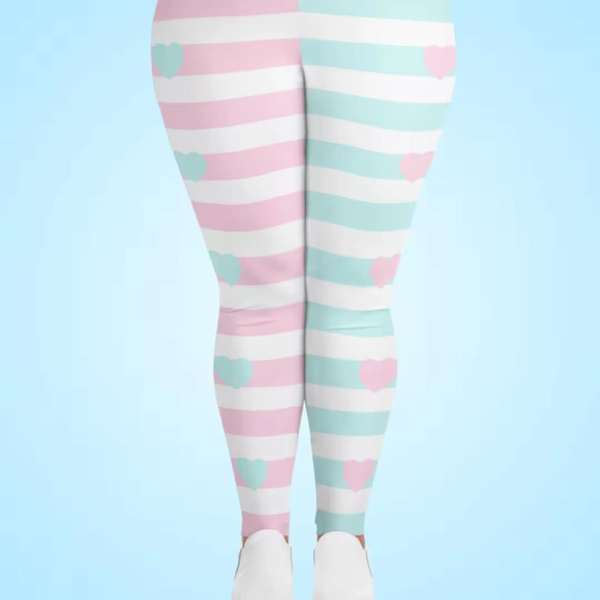 Pink and Blue Striped Leggings: Pastel Fairy Kei Fashion, Sizes XS-6XL - Etsy