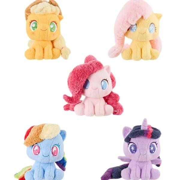 New Genuine My Little Pony 2024 New Sitting Doll Toys Fluttershy Applejack Twilight Sparkle Pinkie