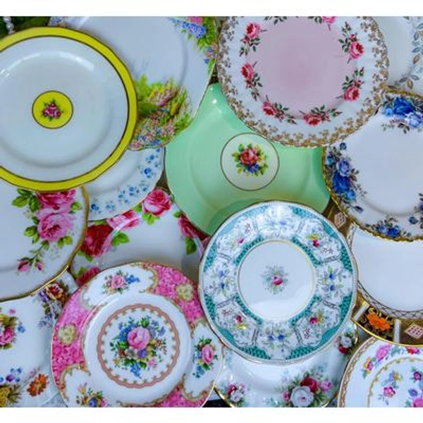 Bulk Mix and Match Vintage English China Plates 8, 12, 24, 36+ for tea parties, teacups & more, made in england, USA tariffs/duty included