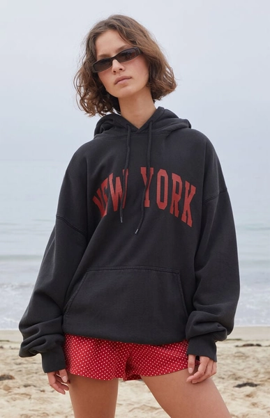 Black Christy New York Oversized Hoodie
