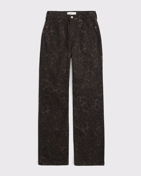 High Rise 90s Relaxed Leopard Print Jean