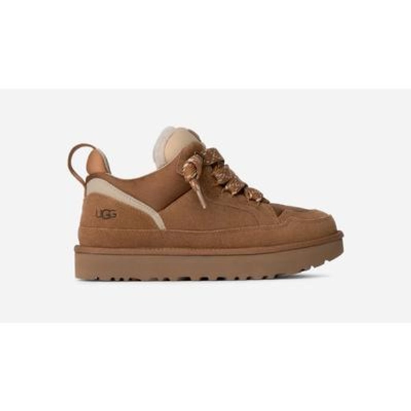 UGG® Men's Lowmel Suede/Textile/Recycled Materials Shoes in Chestnut, Size 7