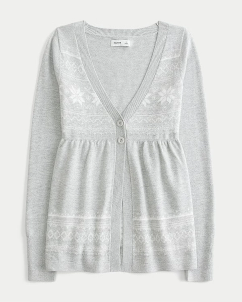 Long-Sleeve Flyaway Babydoll Cardigan