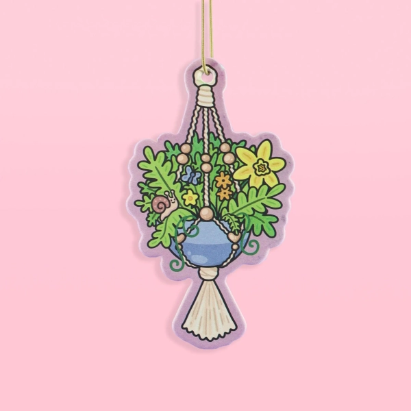 Macrame Car Air Freshener, Blooming Jasmine Scent