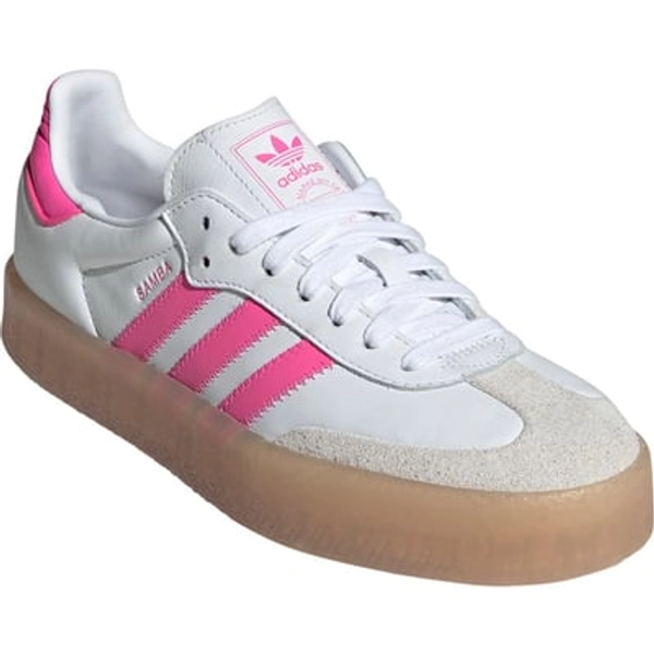 adidas Sambae Sneaker in White/Off White/Lucid Pink at Nordstrom, Size 10.5