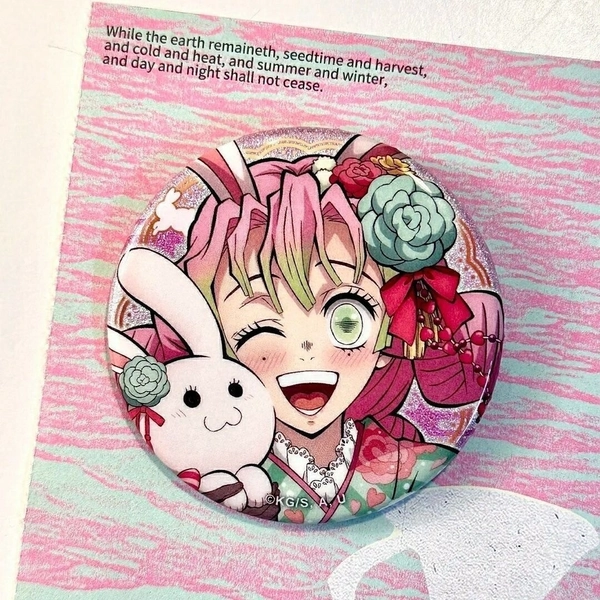 Demon Slayer Kanroji Mitsuri Metal Badge Brooch Pin Collection Anime gift 2pcs