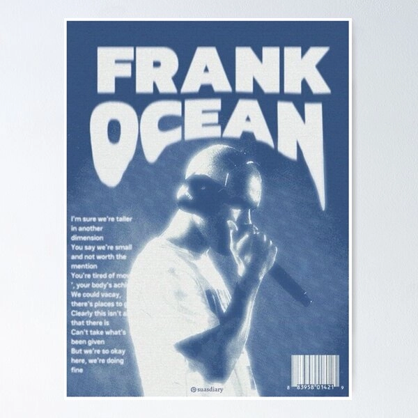 Frank Ocean Retro White Ferrari Poster