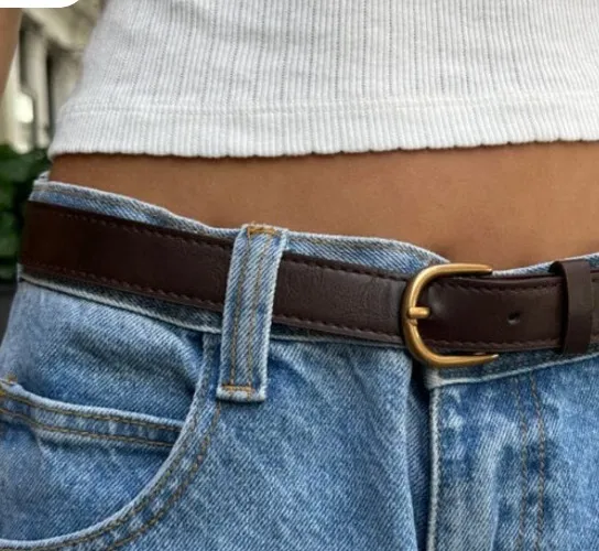 Faux Leather Buckle Belt