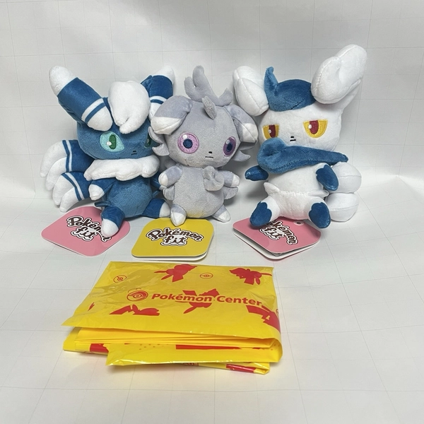Meowstic Male Female Espurr Pokemon fit Plush Evolution Trio Set Japan