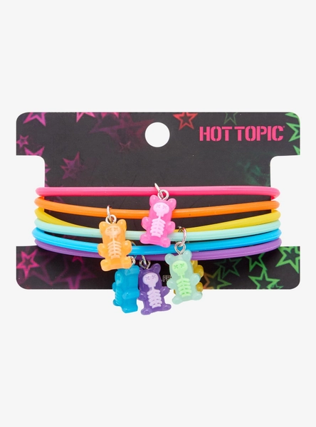 Rainbow Skeleton Bear Jelly Bracelet Set