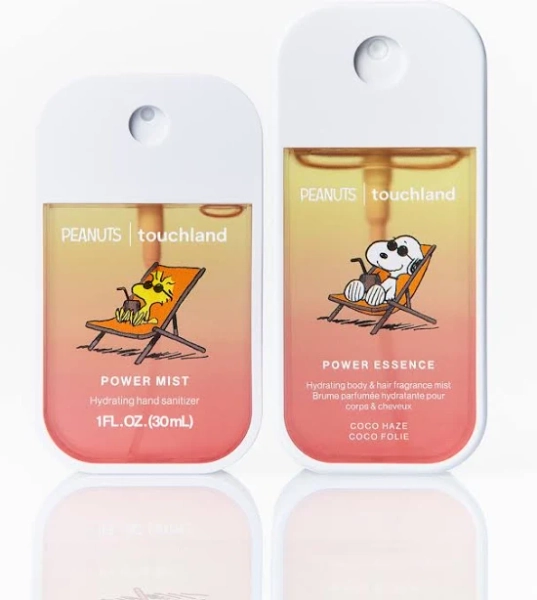 Peanuts Touchland Duo Special Edition Body & Hand Mist Essentials Long Lasting Scent Travel-Size Beauty Set