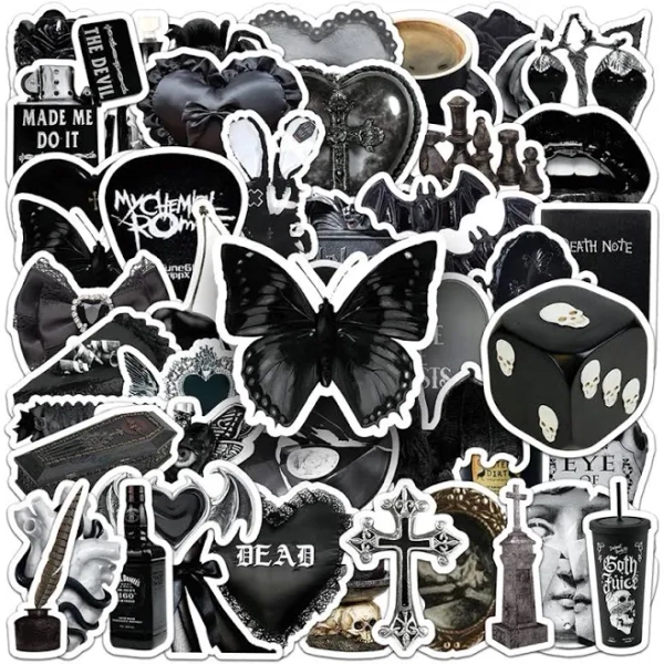 10/30/50PCS Cool Dark Gothic Terror Skull Stickers Waterproof Decals DIY Skateboard Laptop Phone Car