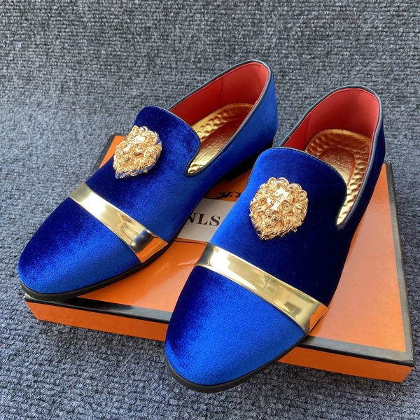 News Men Party Dinner Formal Shoes Fashion Gentleman Wedding Dress Shoes for Men Casual Shoes Blue Black Wine Red Velvet Loafers - AliExpress 322