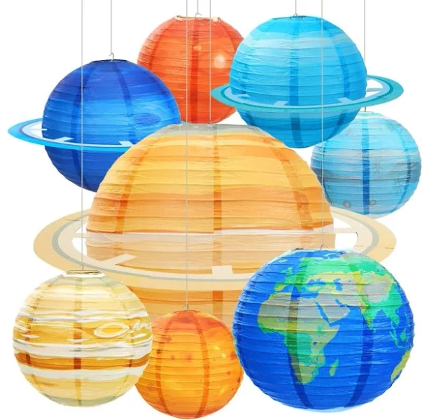 8 Pcs Planet Paper Lanterns