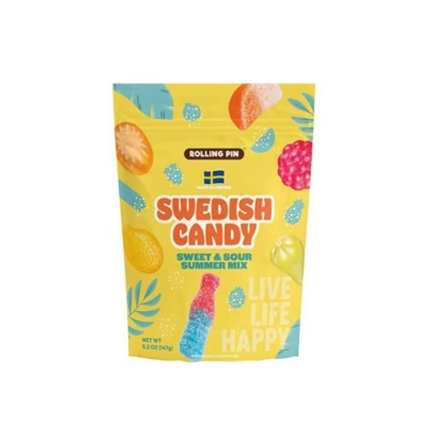 Rolling Pin Sweet & Sour Summer Mix Gummy Swedish Candy - 5.2oz
