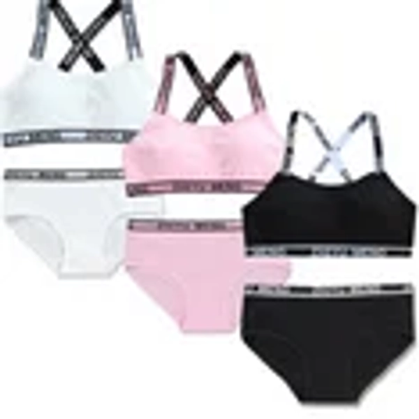 Girls Training Bra Fit for 11-15 Years Girl Teens Bra Breathable Bra Elastic Shoulder Straps with Adjustable Straps