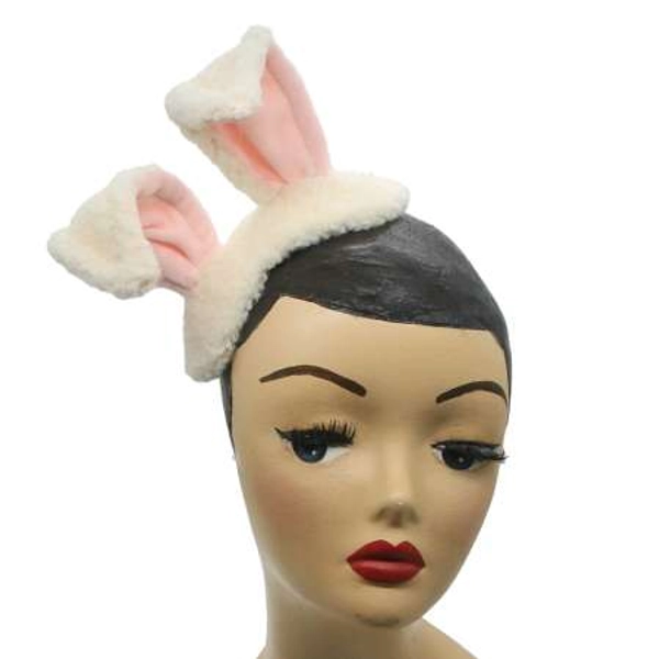 Small plush half hat with rabbit ears