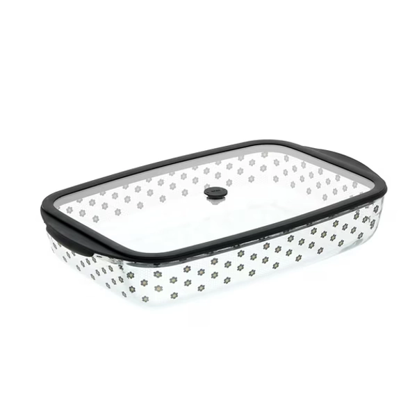 Thyme & Table 9"x15" Glass Baking Dish with Lid - Penny Tile