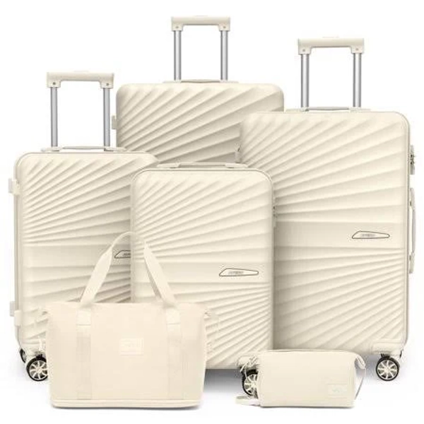 Joyway 6-Piece Hardside Luggage Set with Spinner Wheels, TSA Lock, Lightweight Carry-