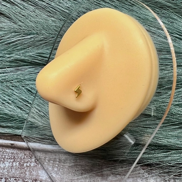 Lighting Bolt Spiral Shaped Nose Ring | Western Nose Ring | Nose Stud | Western Jewelry | Western Body Jewelry | Lighting Bolt Jewelry