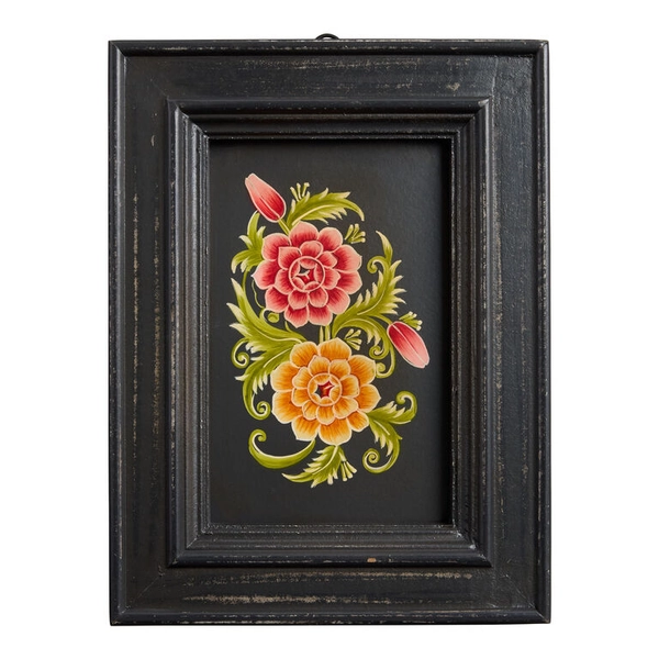 Heirloom Bloom Black Botanical Hand Painted Framed Wall Art