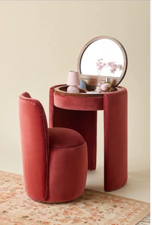 Jane Upholstered Vanity & Stool Set