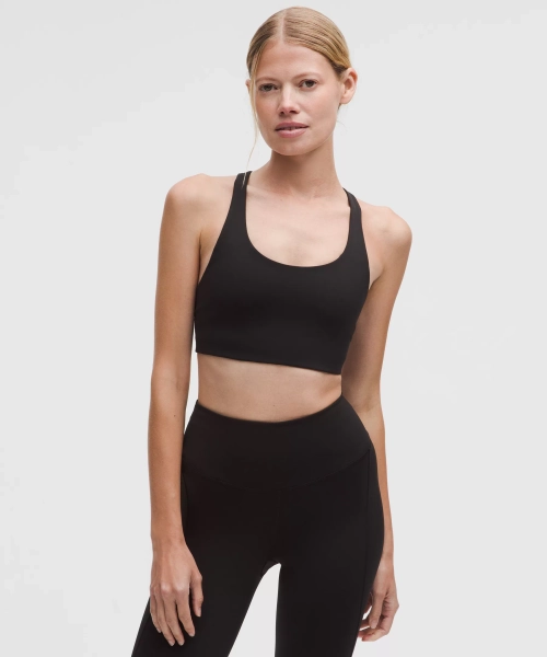 Nulux Strappy-Back Sports Bra *Medium Support, B/C Cup - Black - XS