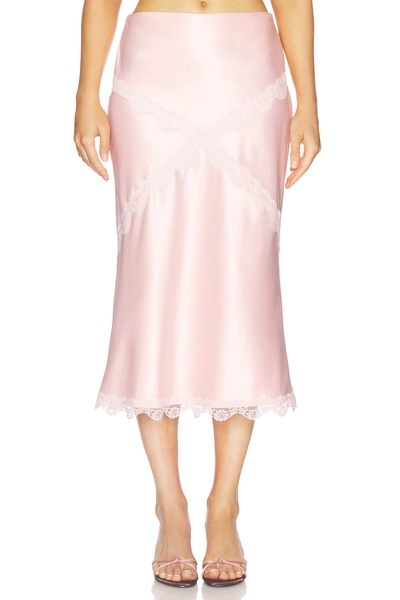 MORE TO COME Priscilla Midi Skirt in Baby Pink | REVOLVE