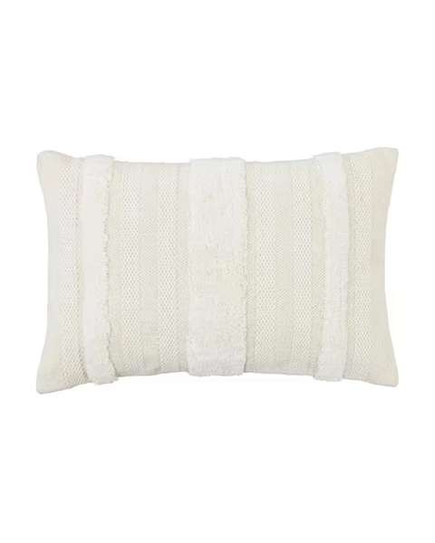 Tufted Cushion - White - White - Miscellaneous