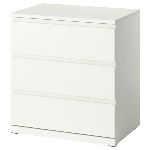 STORKLINTA 3-drawer chest - white/anchor/unlock-function 70x48x75 cm (27 1/2x18 7/8x29 1/2 ")