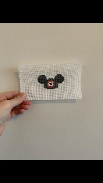 Mickey Ears Needlepoint Canvas - Mickey Mouse Hat Ears - Disney Inspired Needlepoint Canvas - Beginner Needlepoint Canvas