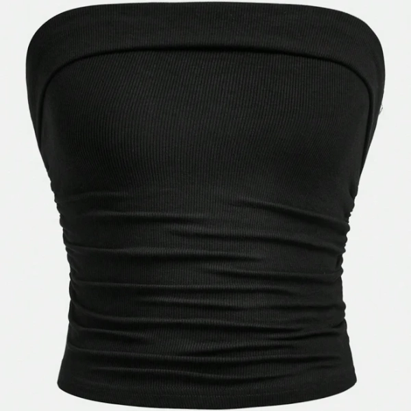 SHEIN Teen Girl Ruched Waist Knitted Tube Top