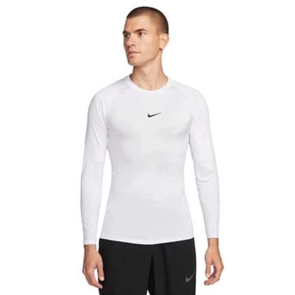 Men's Nike Pro Dri-FIT Tight Long Sleeve Compression Shirt XSmall White/Black