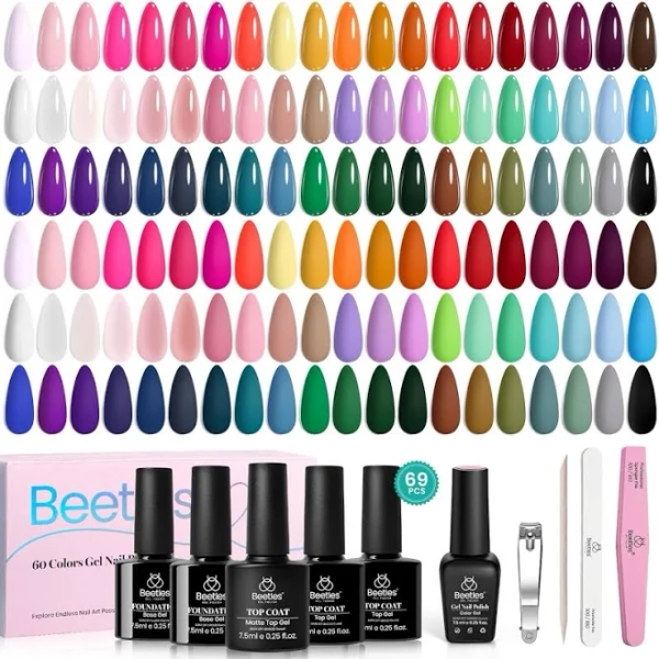 Emotional Spectrum 60 Nail Gel Polish Colors with Base Top Coat and Gift Box