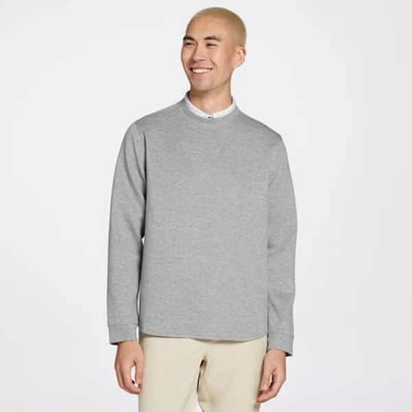 VRST Men's Pinnacle Fleece Crewneck Golf Pullover, Medium, Mid Grey Heather