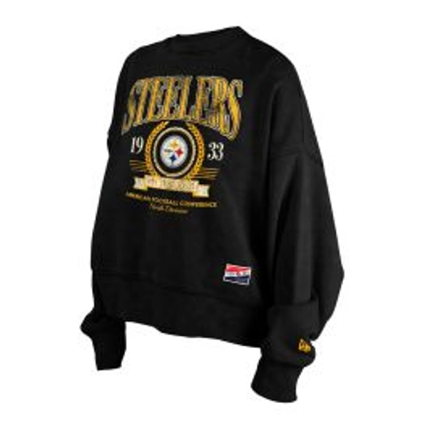 Pittsburgh Steelers Women's New Era Boxy Crew Neck Sweatshirt