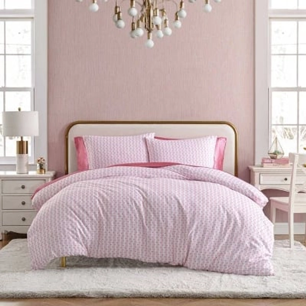 Betseyville Twin Wonderland Striped Duvet Cover Set Bright Pink