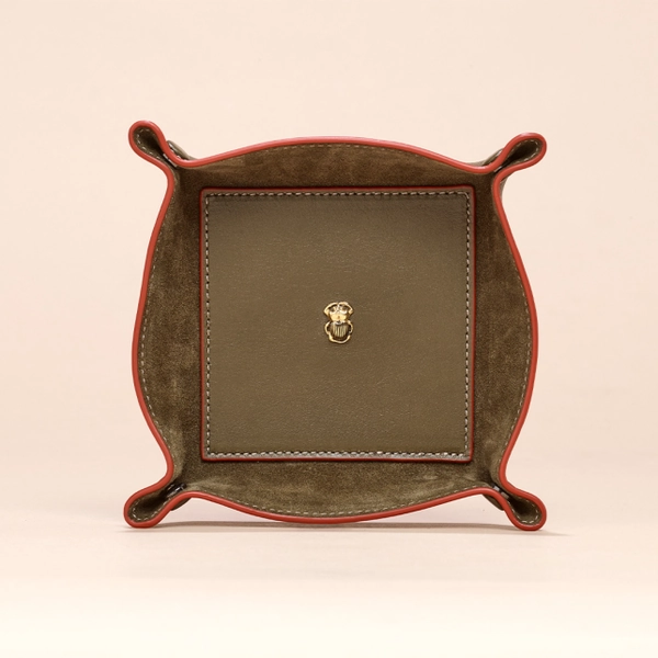 Vide-poche-cuir-vert