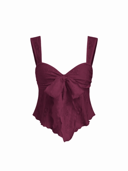 Lace Sweetheart Bowknot Tank Top (green)