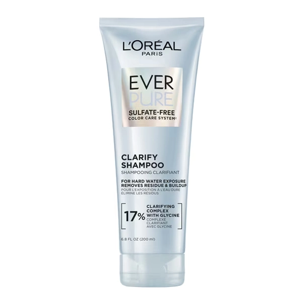 L'Oreal Paris Ever Pure Clarifying Shampoo with Vitamin C, Glycine, for All Hair Types, 6.8 fl oz