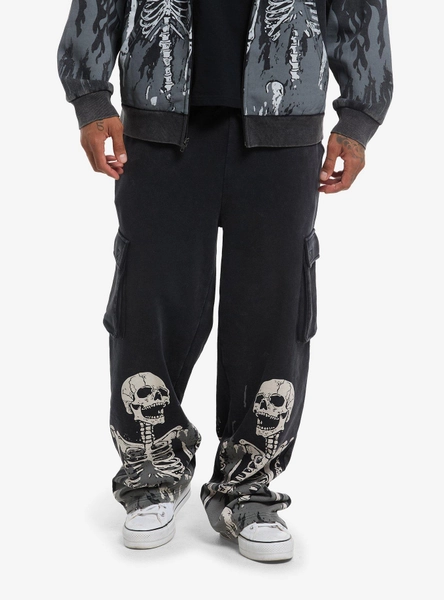 Flaming Skeletons Cargo Lounge Pants