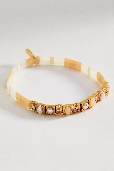 Colorful Beaded Chicklet Stretch Bracelet