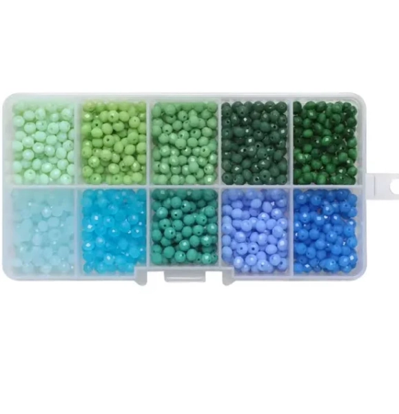 Rainbow Rondelle Bead Set - 10 Colours of 3mm Rondelle Glass Beads - Sundaylace Creations