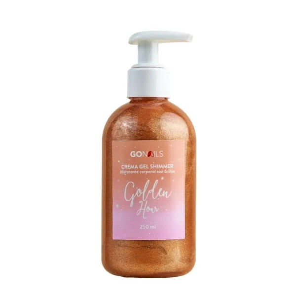 Crema Gel Corporal Hidratante Con Brillo 250ml Gonails Dorado