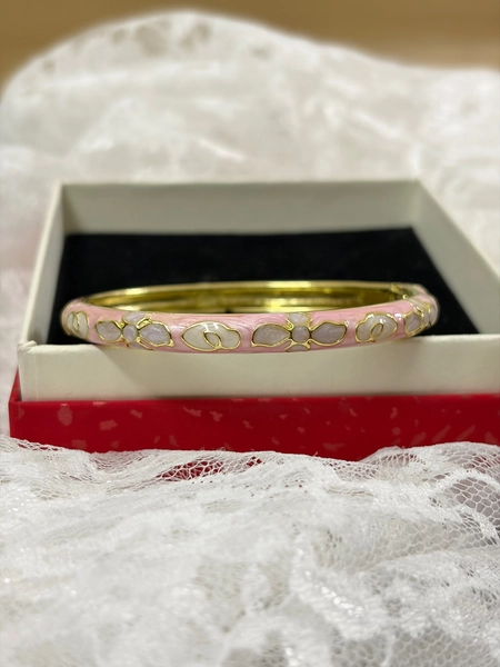 grey and baby pink (white gold ) bangle