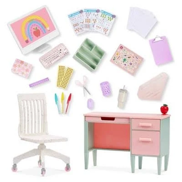 Our Generation Class in Session Teacher's School Desk & Chair Set