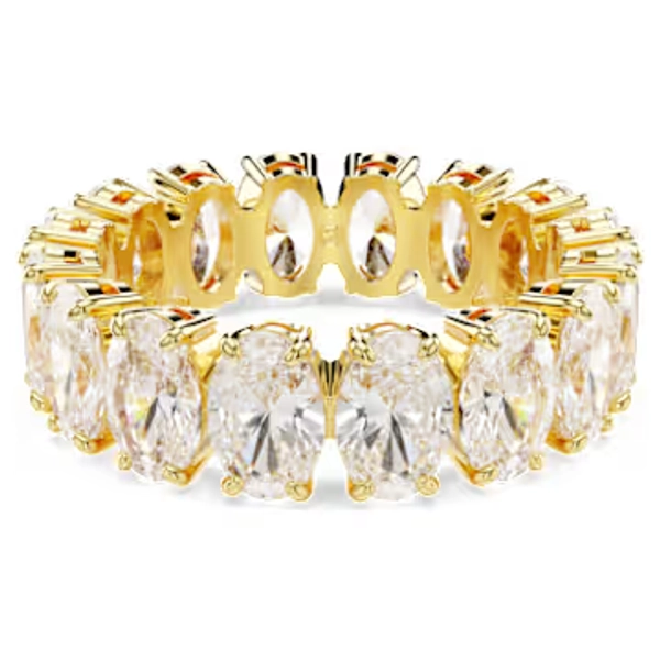 Bague Matrix, Taille ovale, Blanche, Placage de ton or