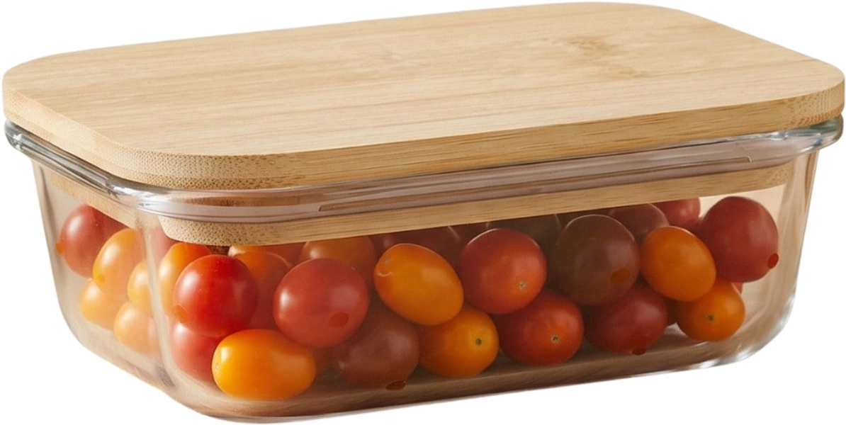 alpina Glazen Voorraadbakje Met Deksel - Vershoudbakjes - Glas - Meal Prep Bakjes - Diepvriesbakjes - 590 ml - Transparant
