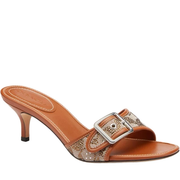 Coach Women's Margot Crystal Signature Jacquard Sandals