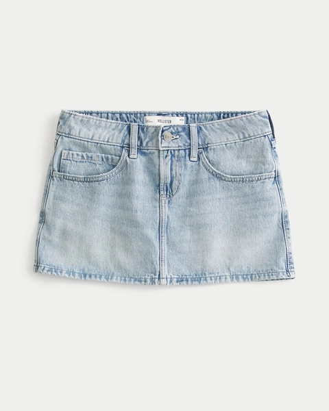 Light Wash Denim Mini Skort